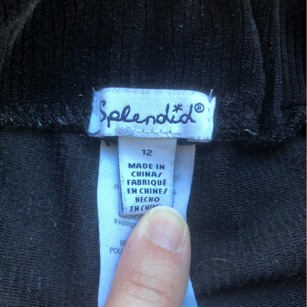 Splendid Black Cozy Corduroy Leggings Sz 12 - Picture 4 of 5